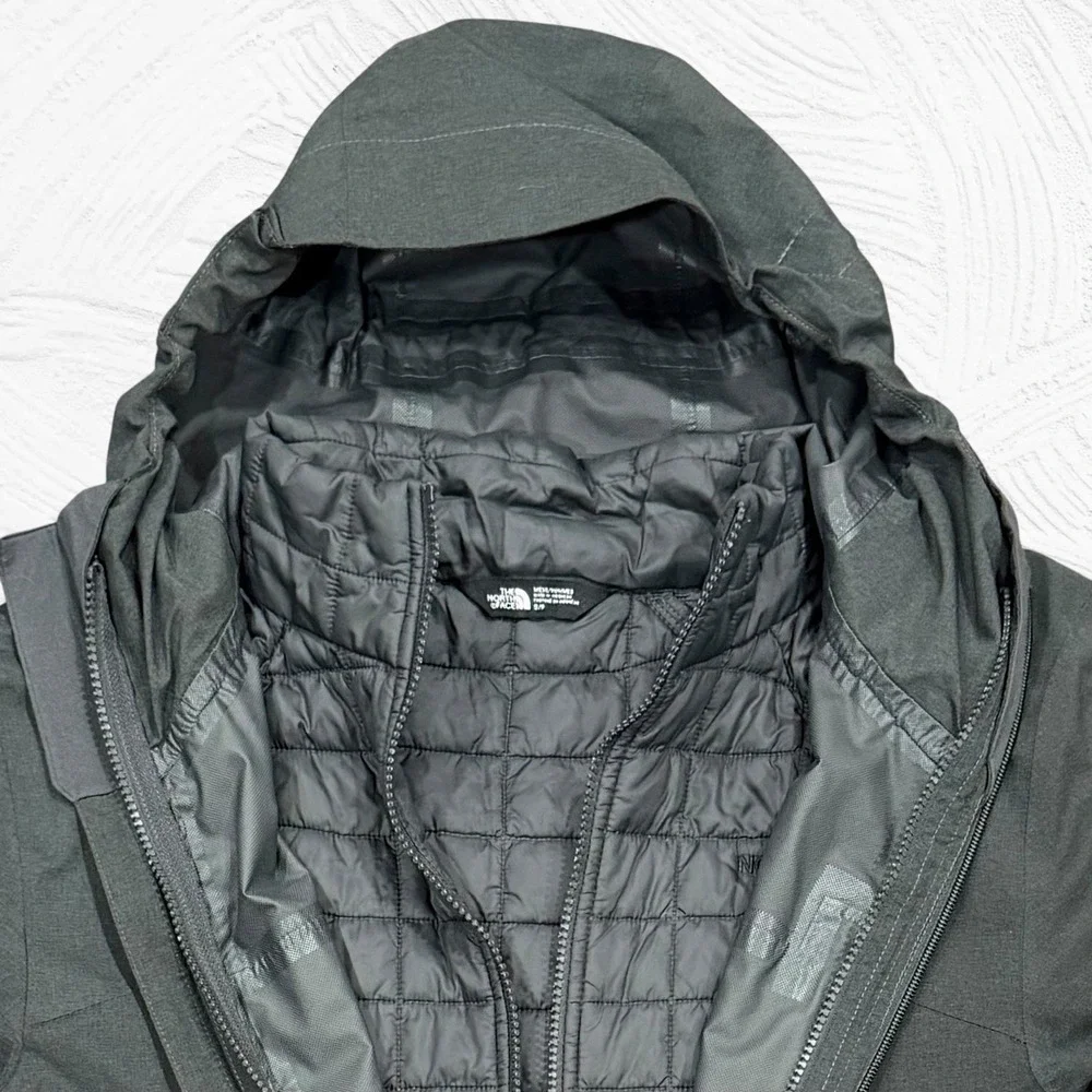 North Face Thermoball Triclimate Coat Mens Small Dark Charcoal Gray Ski  3 In 1